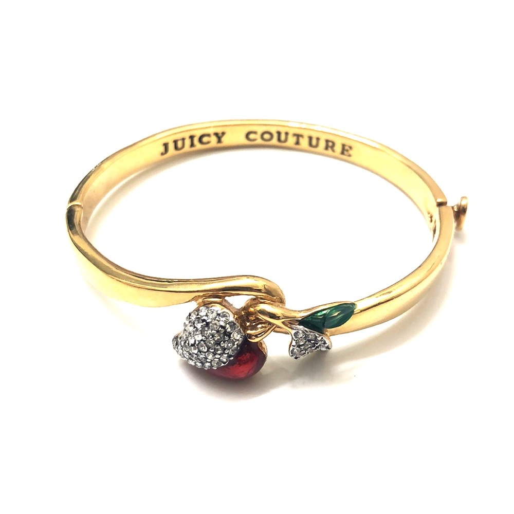 Juicy couture gold apple diamond cuff bracelet!